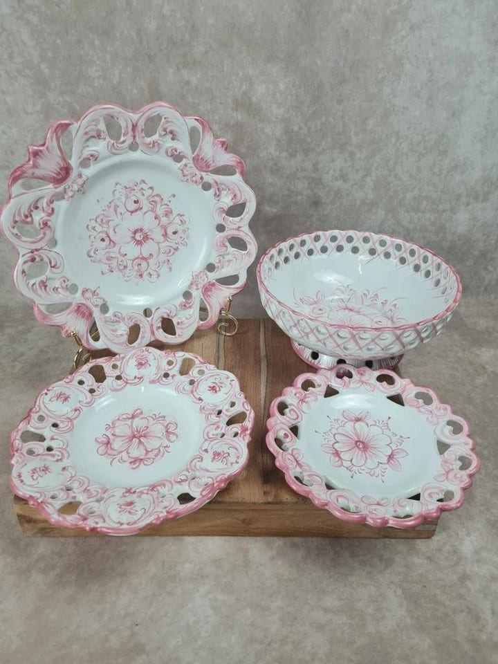Ensemble ajouré vintage Vestal Portugal – 3 assiettes  saladier