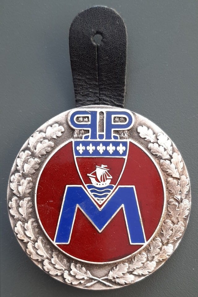 Insigne Obsolète 1980 Brigade du METRO PP Préfecture de Police de Paris ORIGINAL