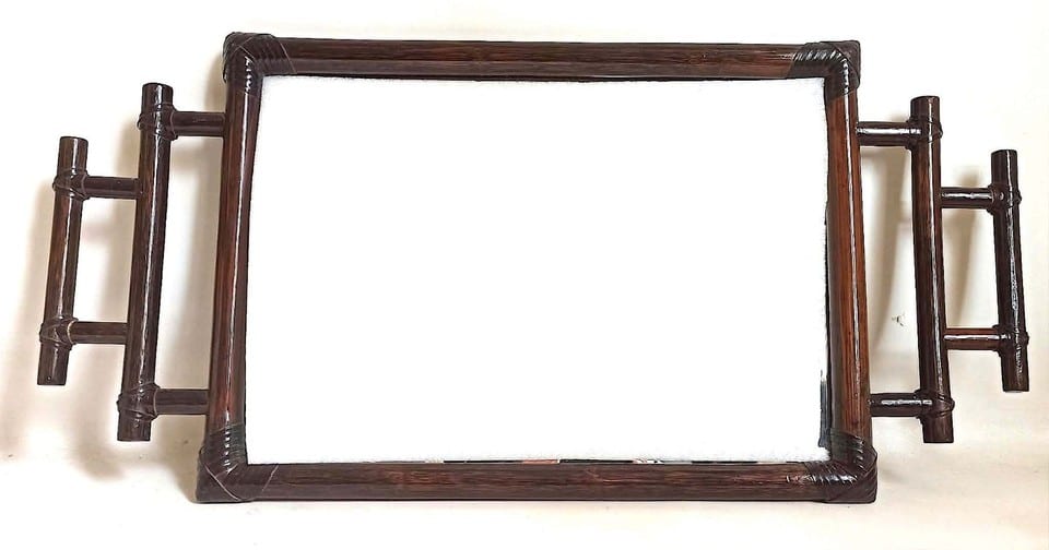 MIroir Rotin Années 70 — Foto 2