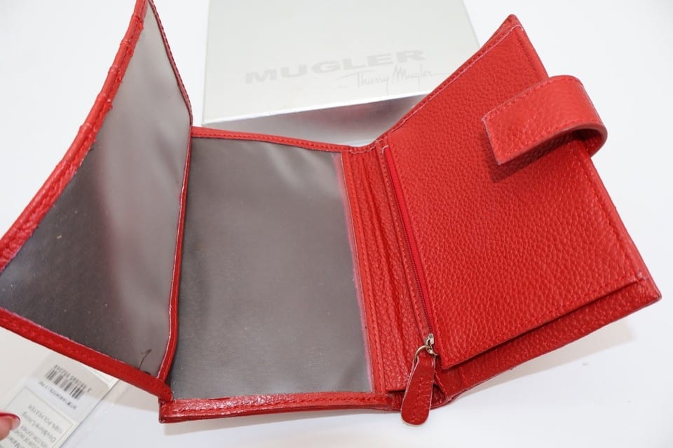 portefeuille Thierry Mugler en cuir vachette carmin modèle Dolly PM1 — photo 5