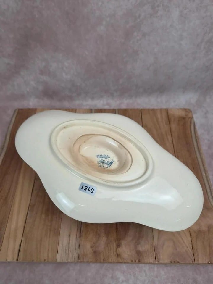Saucière ancienne Gien Iris terre de fer fin Xixe siècle — photo 6