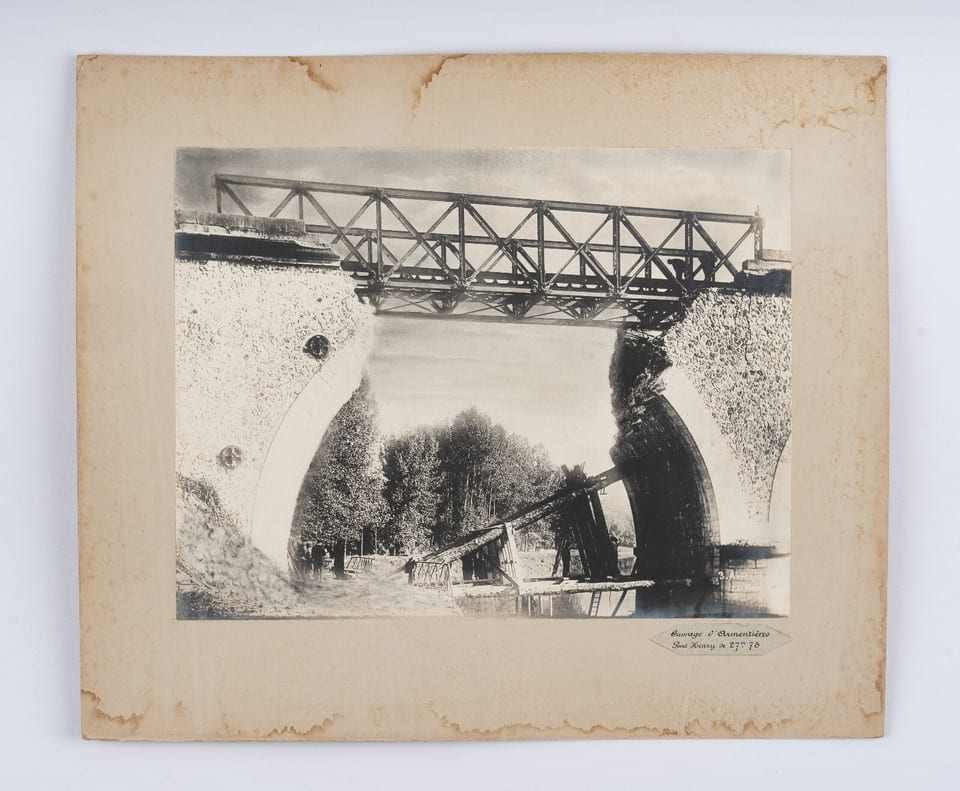 PHOTOGRAPHIE RECONSTRUCTION CHEMINS DE FER c1920 OUVRAGE ARMENTIÈRES PONT HENRY — photo 2
