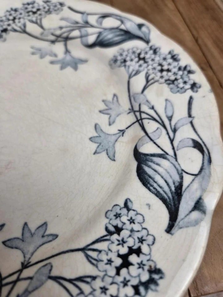 Lot de 2 assiettes terre de fer Longchamp modèle Lila Art nouveau 22 cm — photo 5