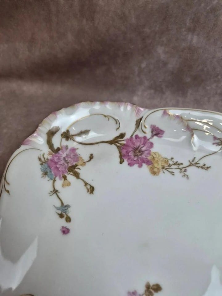 Paire de grands plats Haviland Limoges pour Vermont Marin Paris vers 1890 — photo 4