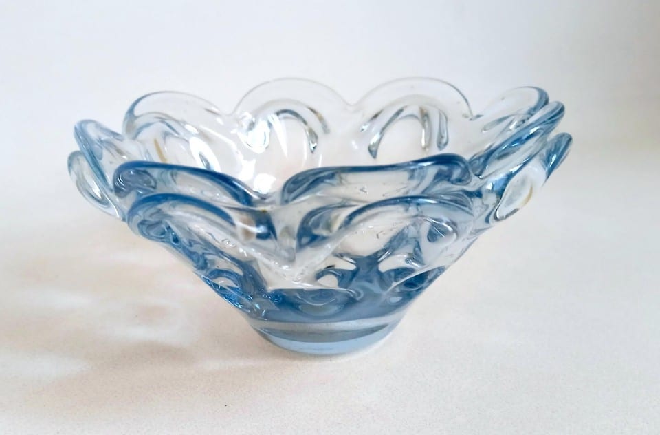 Coupe à fruits ou vide poche Cristal bleuté Années 50 — photo 2