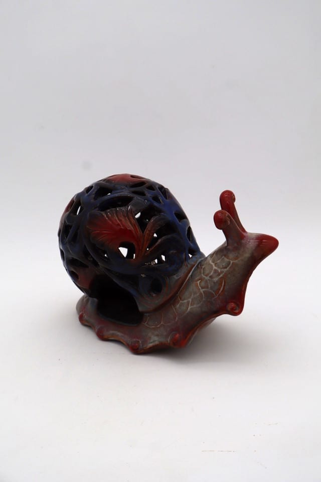 Photophore escargot en céramique émaillée ajourée — Foto 6