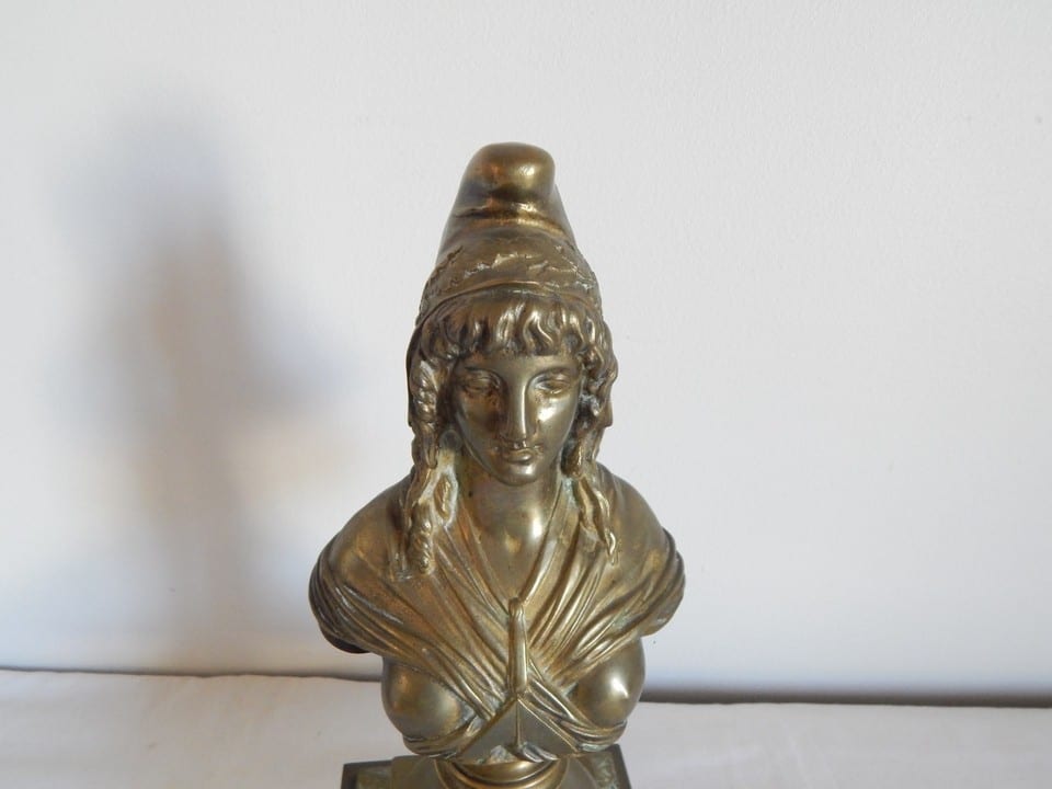 ANCIEN BUSTE MARIANNE BRONZE Bonnet Phrygien Seins Nues et Triangle Maçonnique — photo 2