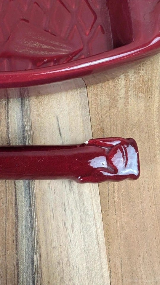 Beurrier vintage en céramique rouge  couteau assorti — foto 7