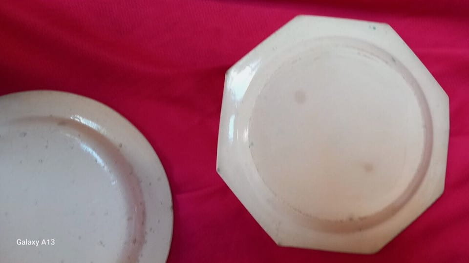 3 ASSIETTES FAIENCE FINE  AUMALE BORDS PERLES XIX Ième — photo 6
