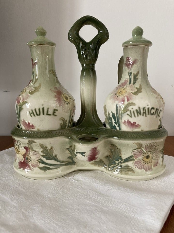 Service huilier vinaigrier en barbotine, fin XIXème — photo 4