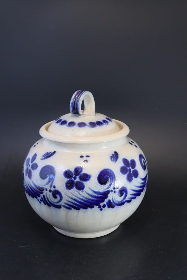 Soupière/pot couvert grès Reinhold Merkelbach Grenzhausen Westerwald bleu cobalt — photo 3