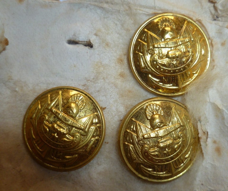 Bouton Marine Amiral GM 1815 France officier Général 1° Empire Restauration 25mm — photo 4