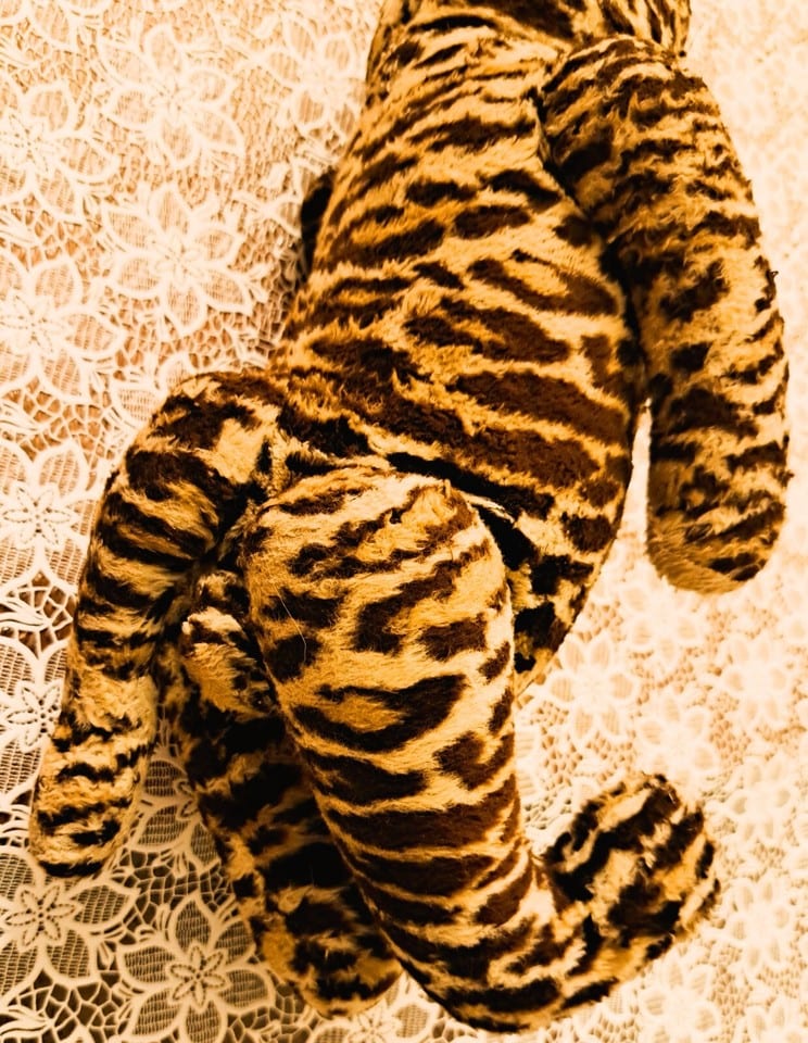 Peluche Léopard avec les  yeux de verre années 1920 ou 1930 haut 40 cm — photo 5