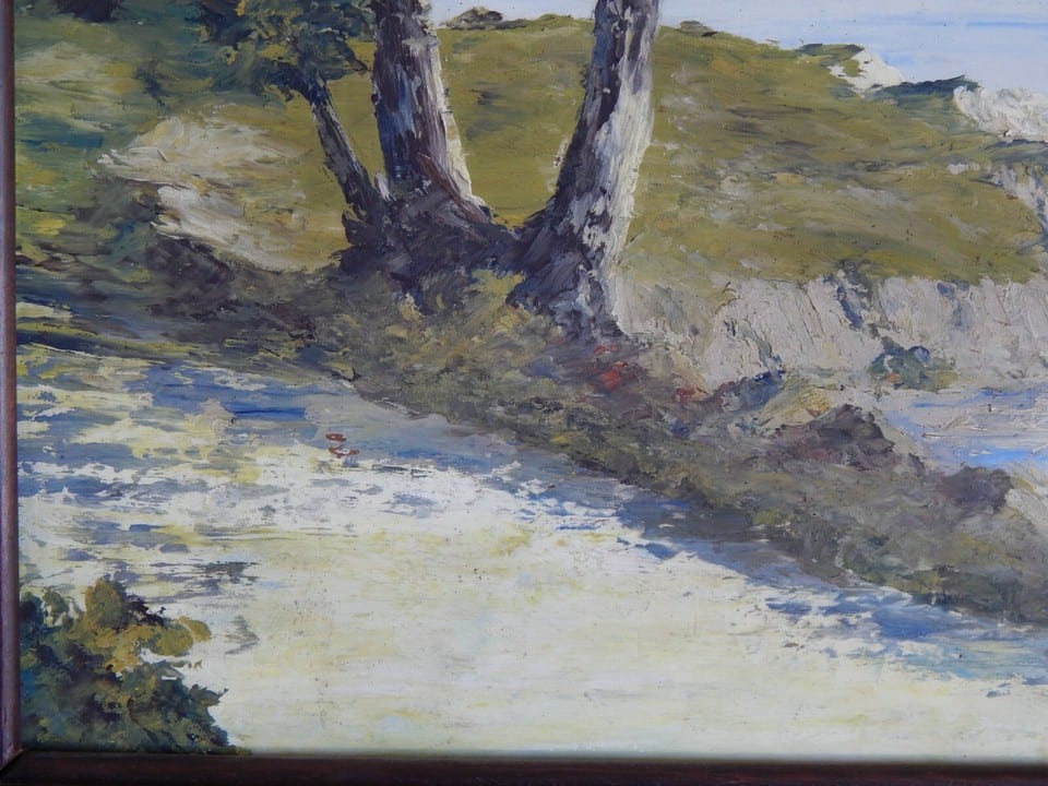 ANCIEN TABLEAU Huile sur Panneau " Marine Paysage Mer Bateau " Signé P.ARNAUD — photo 5
