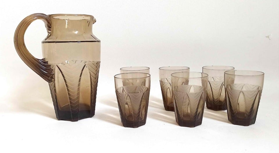 Service à orangeade ou limonade Pichet + 6 verres Art Déco — photo 2