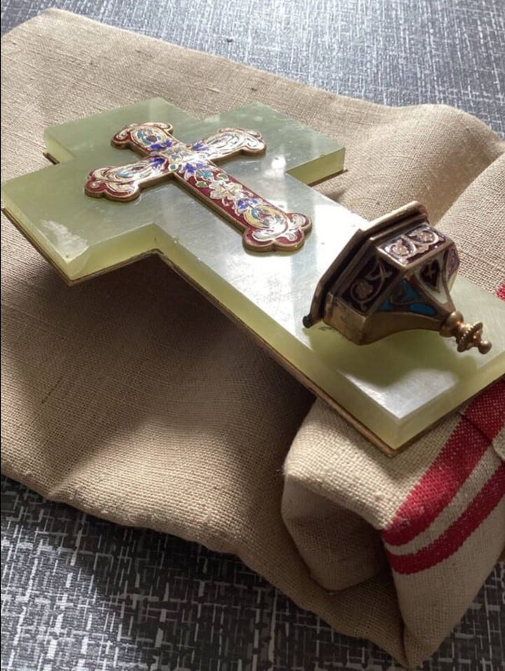 Bénitier en émaux cloisonnés XIXème — Foto 7
