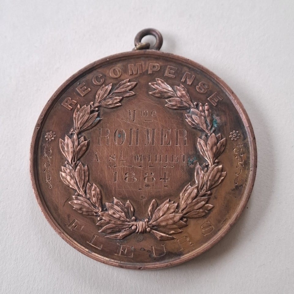 Médaille RECOMPENSE FLEURS 1884 grand format  COMITE d’AGRICULTURE — photo 6