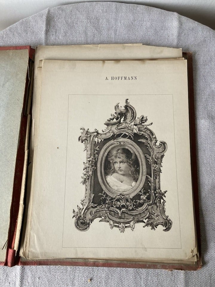 28 Lithographies thème encadrements anciens, fin XVIIIème début XIXème