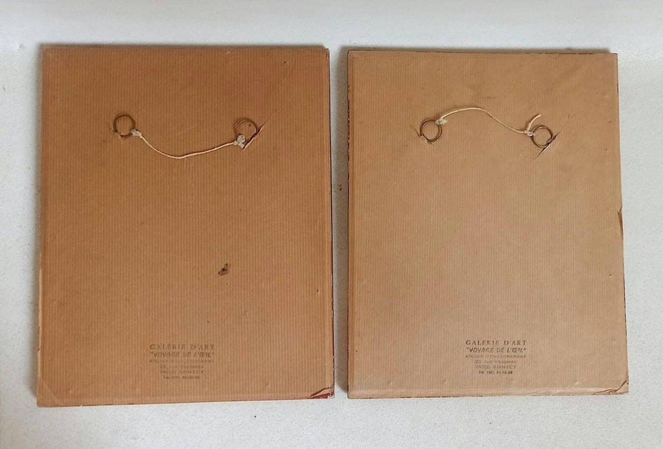 Paire d'aquarelle et gouache originales de Ferdinand Fargeot 1946 — photo 6