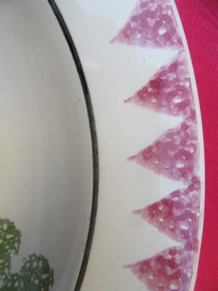 petit plat creux creil et montereau décor à l'éponge — photo 3