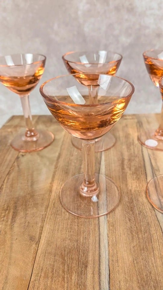 Plateau Portieux rose  6 verres assortis — foto 8