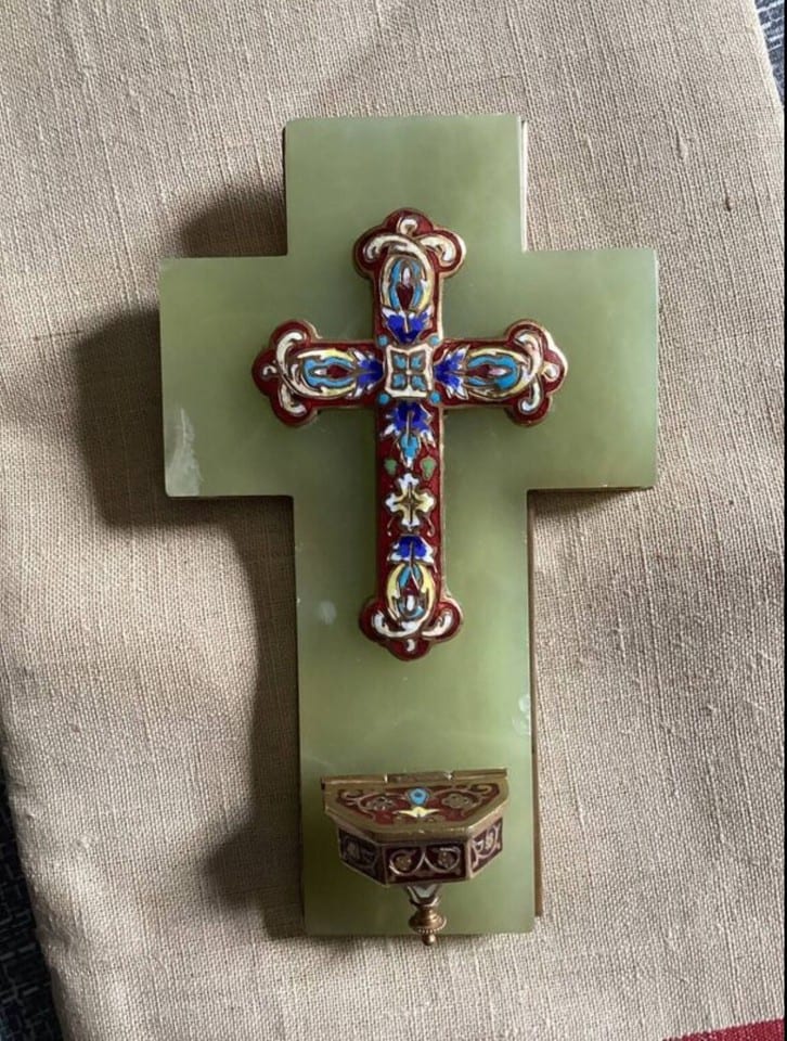 Bénitier en émaux cloisonnés XIXème — Foto 2