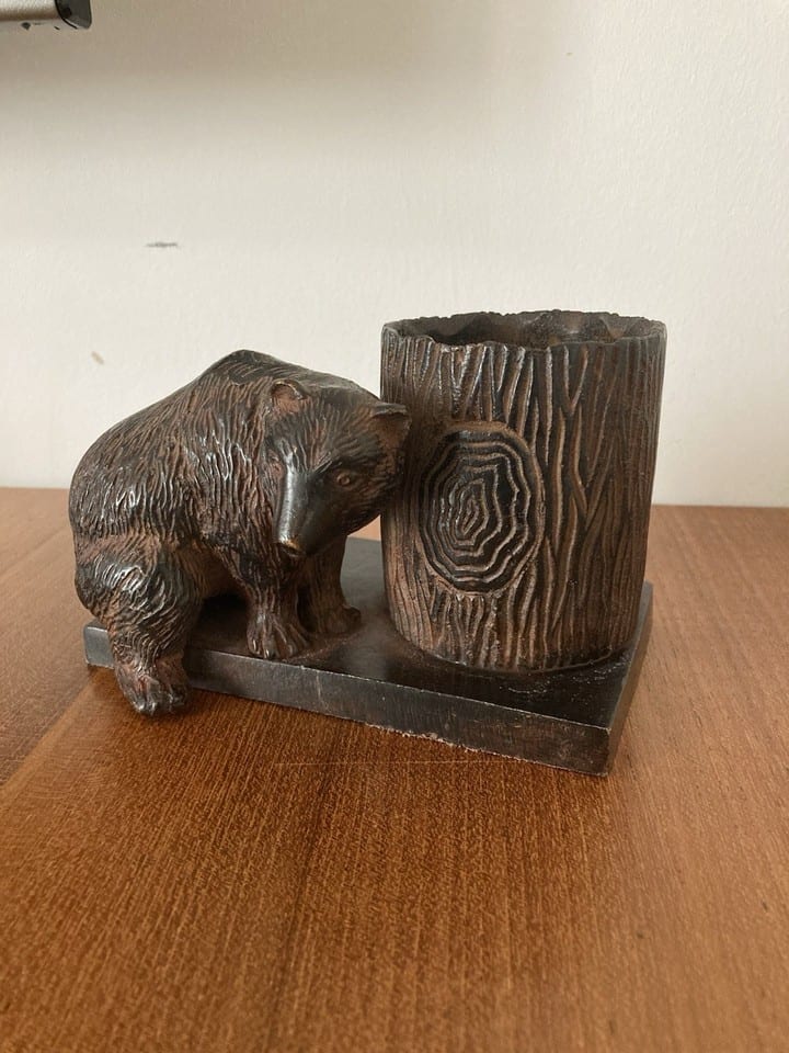 Bronze animalier ours patine brune, années 50