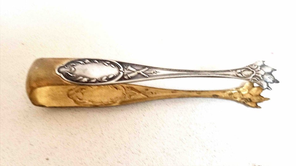 Pince à sucre argent et vermeil Hauteur 13,5 cm Début XXème — photo 5