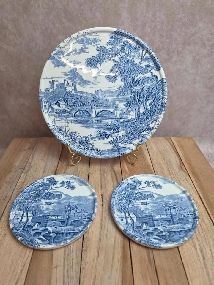 Gien x Enoch Wedgwood Countryside – dessous de plat + 2 dessous de bouteille