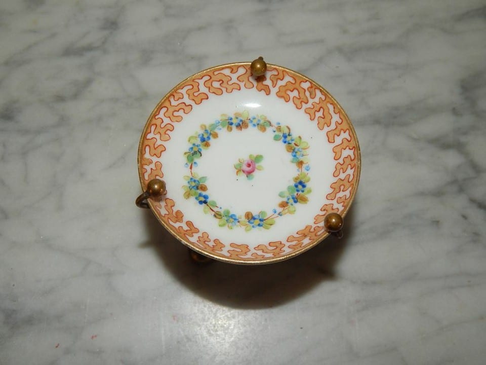 ANCIEN BAGUIER en PORCELAINE de Sévres Paris ? Décor Peint Main XIXéme — photo 3