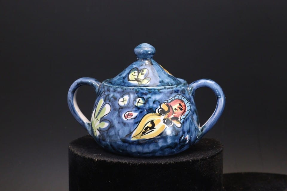 Service à café céramique de Marinis Vietri Italie Italy Italian ceramic poisson — Foto 7