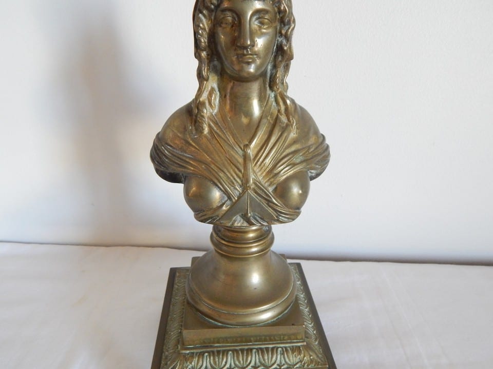 ANCIEN BUSTE MARIANNE BRONZE Bonnet Phrygien Seins Nues et Triangle Maçonnique — photo 3