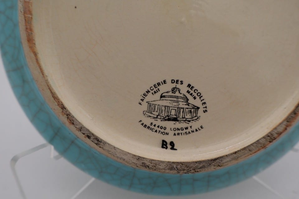 coupelle faïence émaux Longwy Récollets blason Lemgo Allemagne bleu turquoise — foto 5