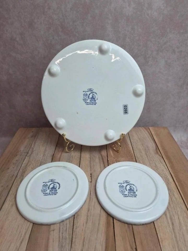 Gien x Enoch Wedgwood Countryside – dessous de plat + 2 dessous de bouteille — photo 5