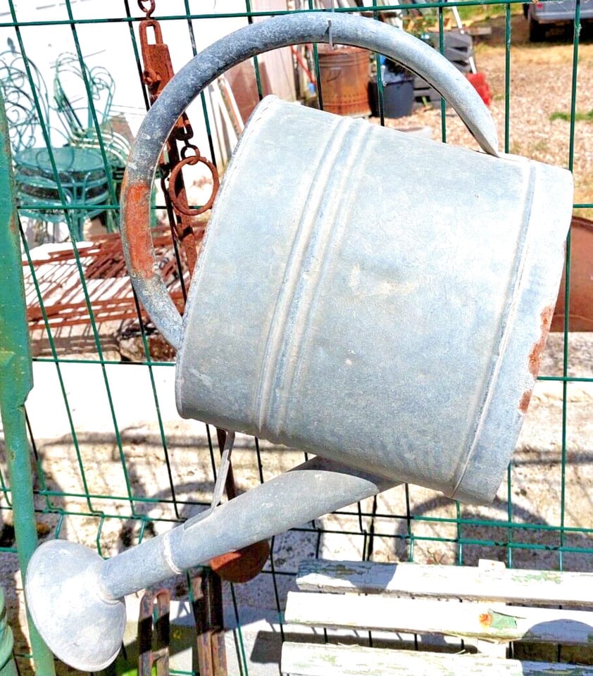 Arrosoir en Zinc galvanisé ovale de 13l  (n°15) Déco Maison Jardin Fleur Potager