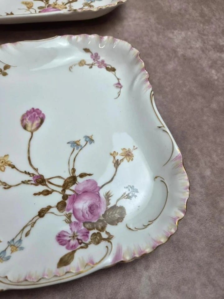 Paire de grands plats Haviland Limoges pour Vermont Marin Paris vers 1890 — photo 7