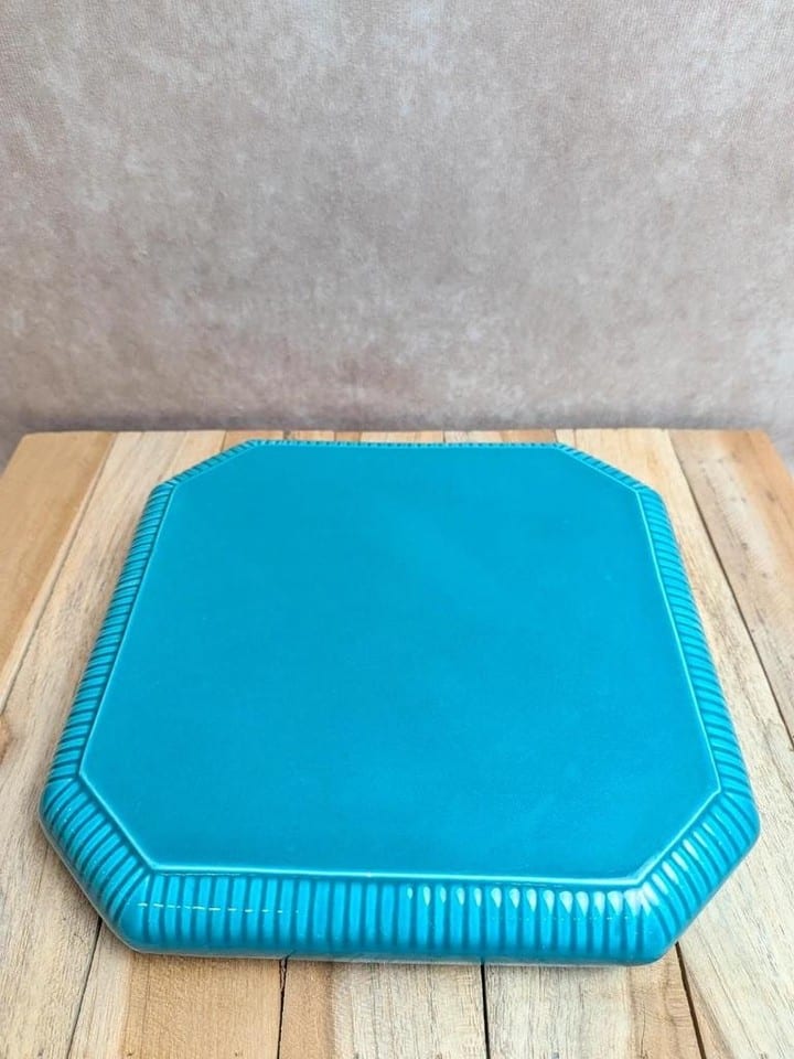 Dessous de plat vintage en céramique émaillée turquoise — photo 5