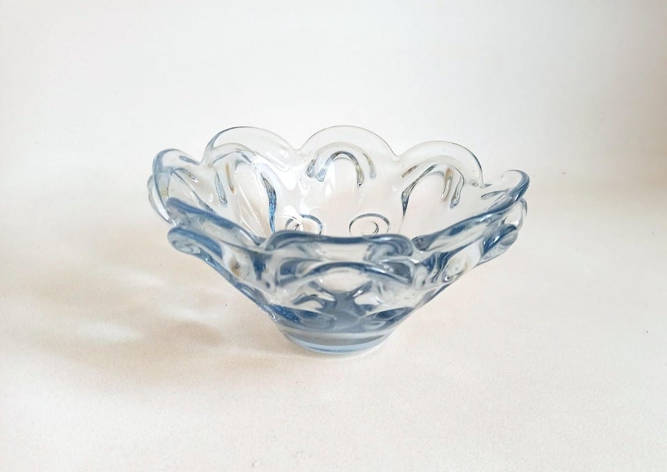 Coupe à fruits ou vide poche Cristal bleuté Années 50 — photo 7