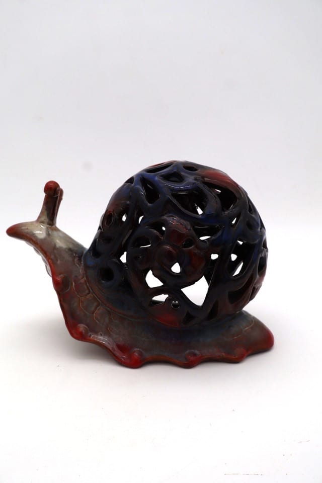 Photophore escargot en céramique émaillée ajourée — Foto 2