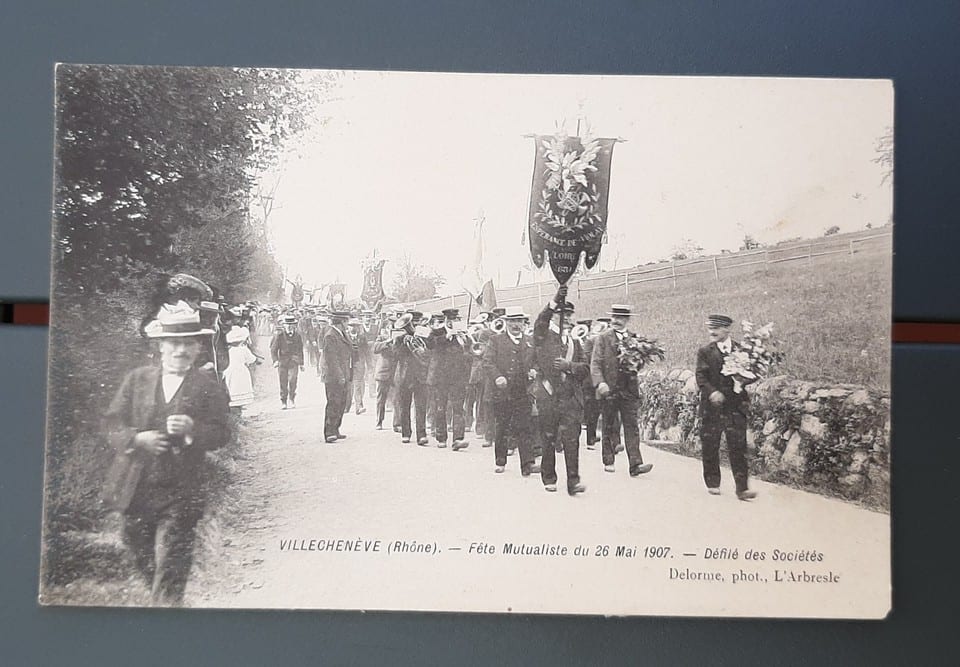CPA 69 VILLECHENEVE Fête Mutualiste 26 Mai 1907 animée ORIGINAL FRANCE