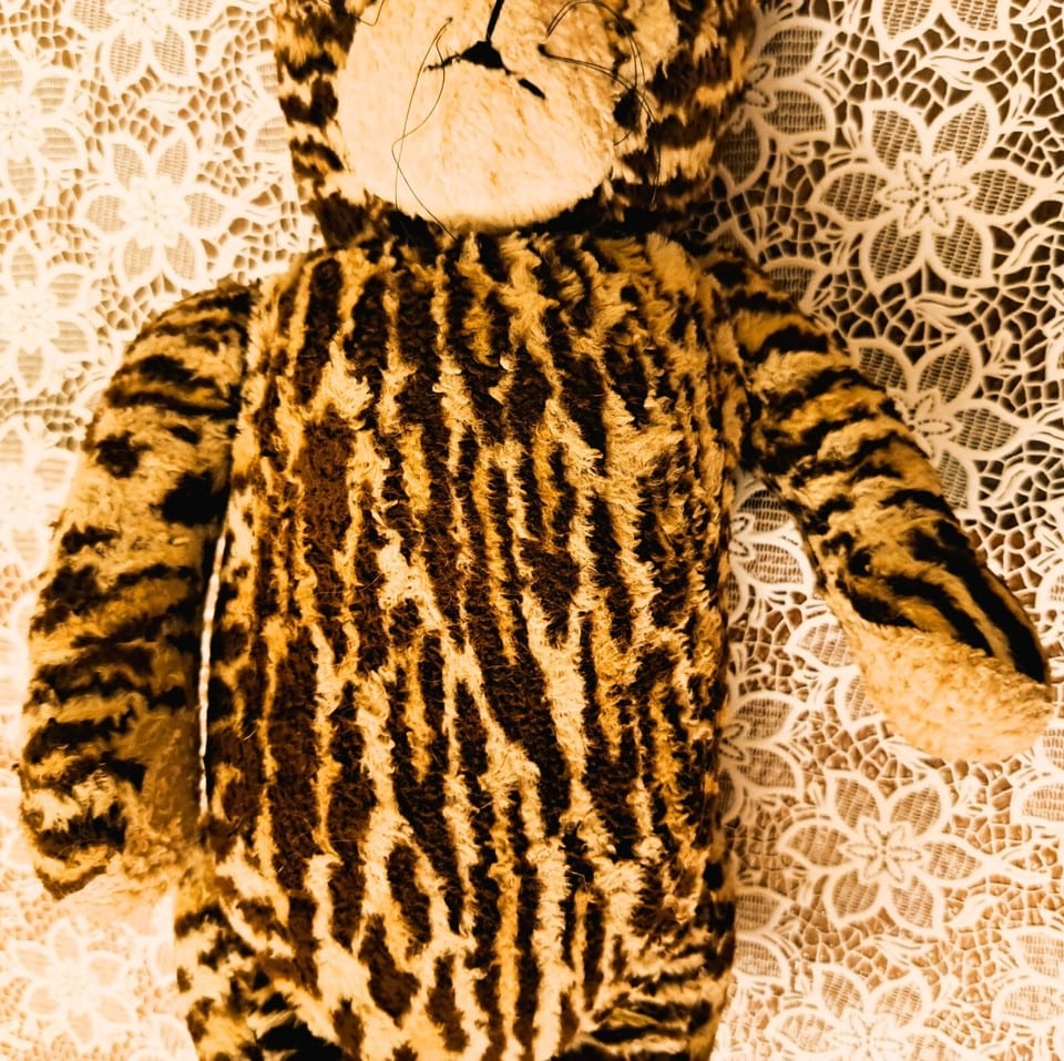 Peluche Léopard avec les  yeux de verre années 1920 ou 1930 haut 40 cm — photo 2