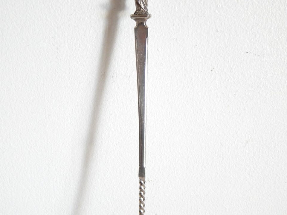 SUPERBE RARE ANCIENNE Louche PUNCH crème ARGENT Décor Déesse de la MOISSON Cérès — photo 6