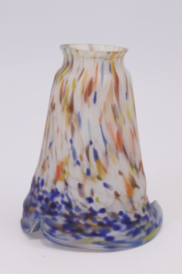Tulipe pâte de verre marmoréen lampe 1900 Art Nouveau non signée — foto 2
