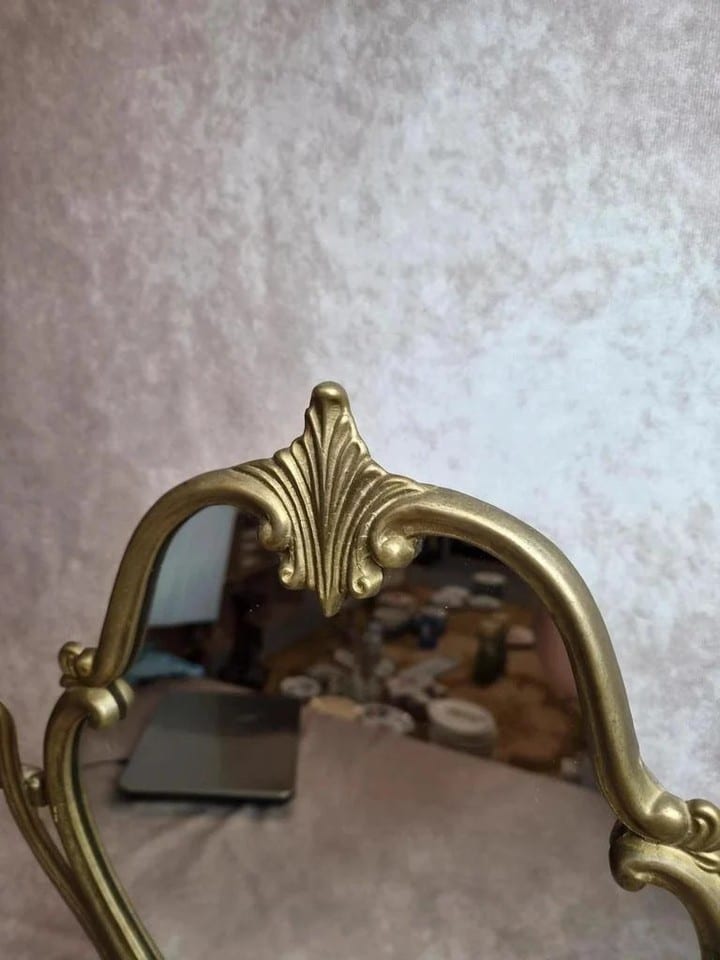 Grand miroir psyché de table en laiton – style Louis Xv rococo – vintage — photo 2