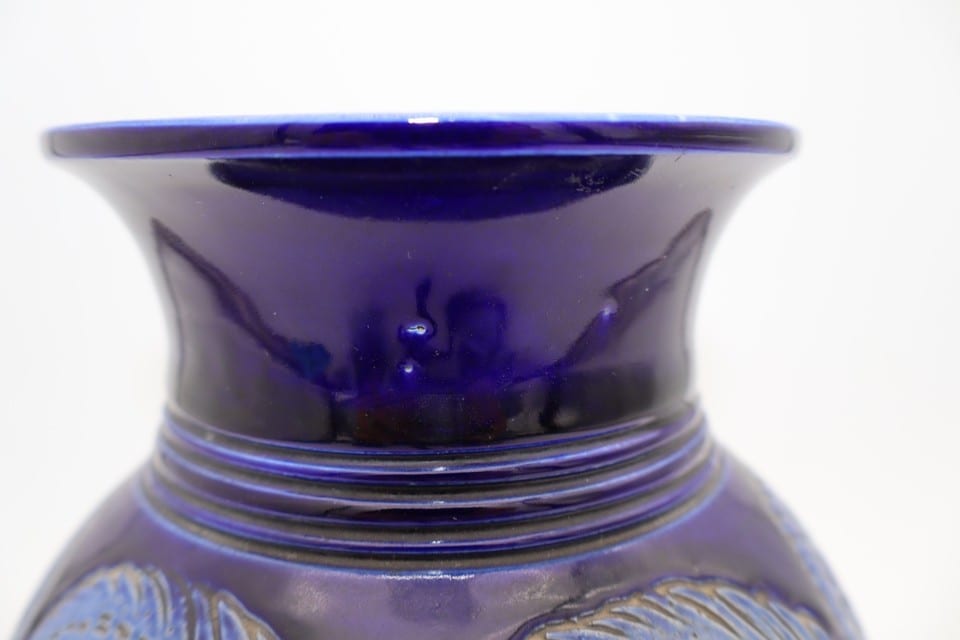 Vase en grès de Betschdorf – Bleu cobalt – Décor floral — Foto 2