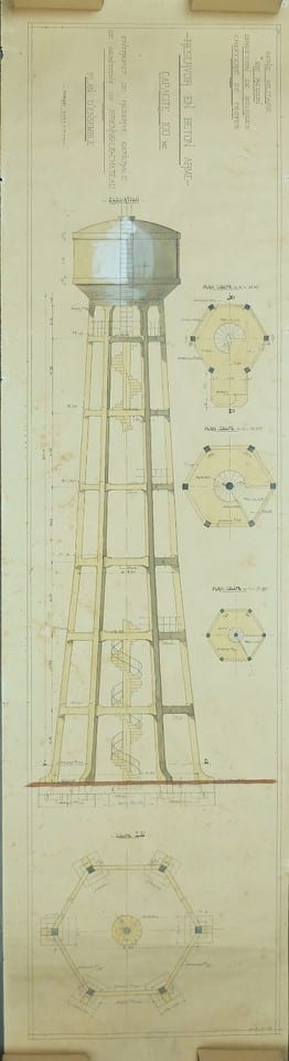 Architecture, Réservoir sur tour en béton armé Brienne-le-Château 1927 Munitions — photo 3