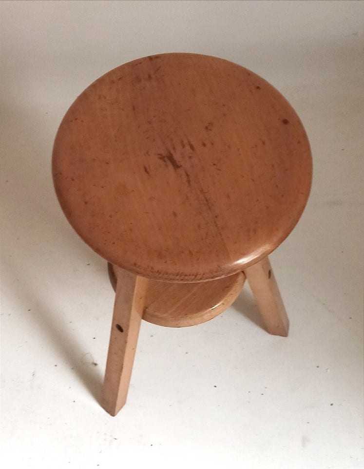 Tabouret d'atelier à vis hêtre Années 50 — photo 7