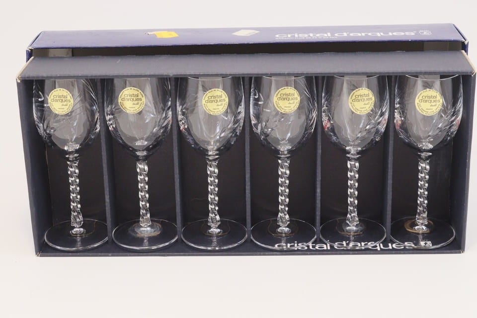 6 verres à porto cristal d’Arques modèle Fleury taille Épis