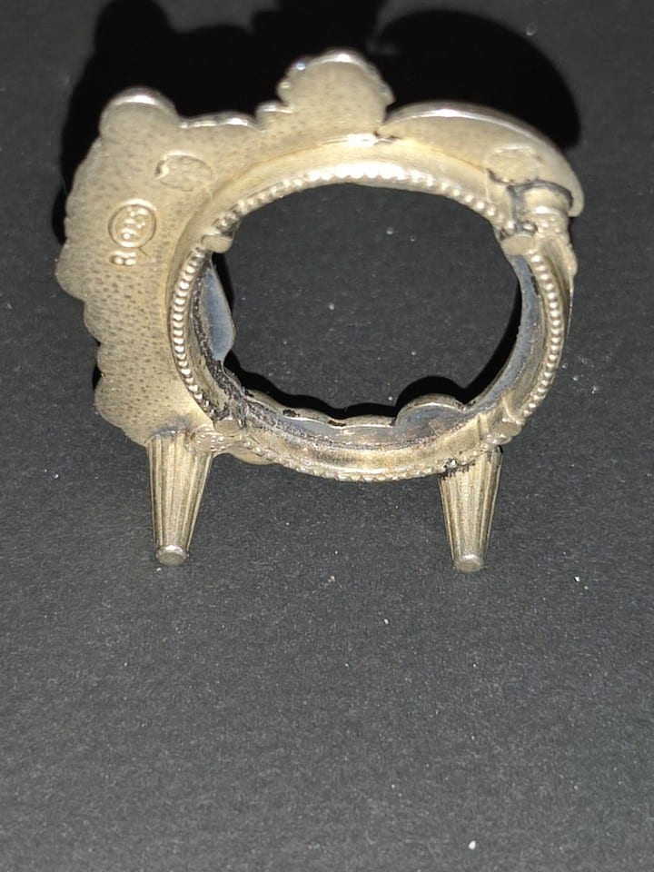 Miniature Antique Vintage Sterling Silver 925 Photo Frame — foto 3