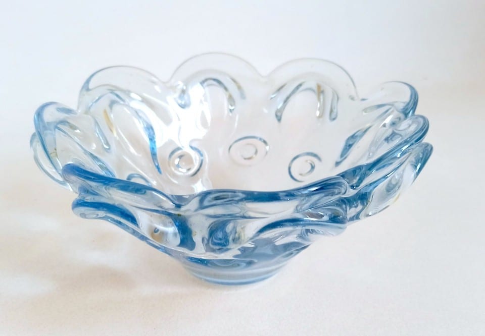 Coupe à fruits ou vide poche Cristal bleuté Années 50 — photo 4